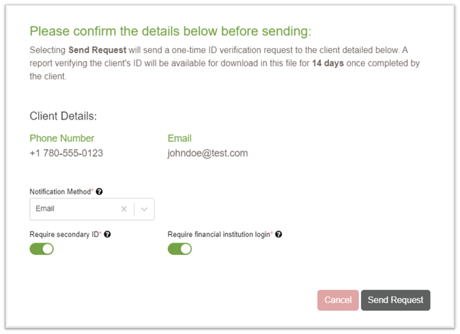 Initiating a Client ID Verification Treefort Technologies